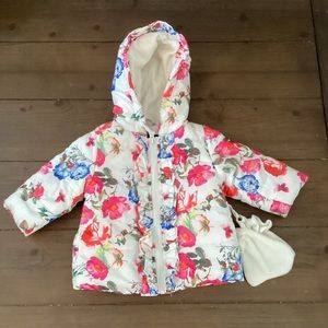 Floral Infant Coat with mittens